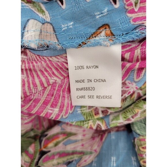 Rachel Roy Multicolor Floral Maxi Skirt Smocked Waist Hi Low Tropical Sz XS - Picture 9 of 10